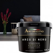 Краска черная матовая "Arcobaleno Arco di nero" 0,9 л