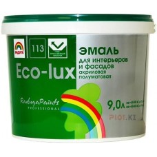 ЭМАЛЬ "РАДУГА Eco-lux" Радуга-113 полуглянцевая фасадная 9л