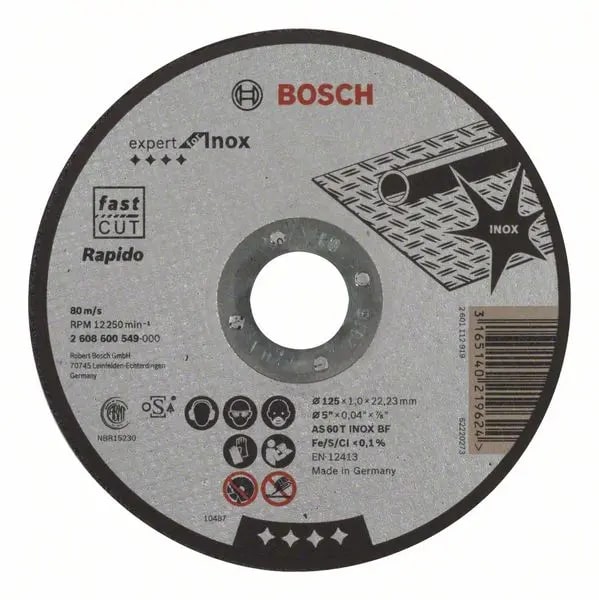 Диск отрез.круг по металлу 125х1мм, прямой Bosch