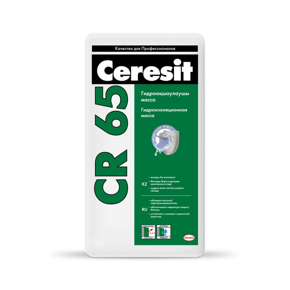 Гидроизоляционная цементная масса Ceresit CR 65, 25кг