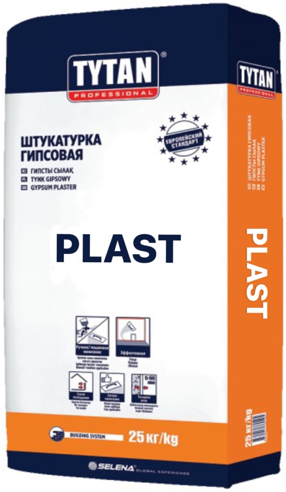 Штукатурка гипсовая белая ручного и машинного нанесения TYTAN PLAST (25 кг) Штукатурка гипсовая белая ручного и машинного нанесения TYTAN PLAST (25 кг)