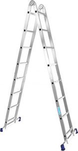Лестница алюминиевая двухсекционная шарнирная Т208
